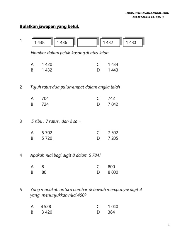 Contoh Soalan Matematik Tingkatan 2 Bab 4 - Wulanceda